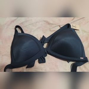 2/$23 NWT VS PINK Push-Up Triangle Bikini Top, size xl in black